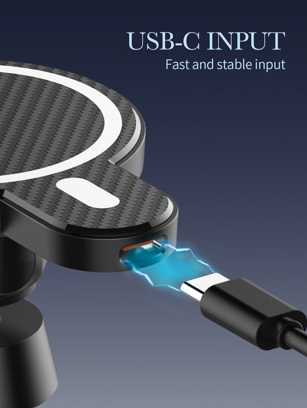 LDNIO ασύρματος φορτιστής & βάση αυτοκινήτου MA20, 15W, μαύρο - Image 5