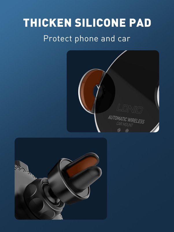 LDNIO ασύρματος φορτιστής & βάση αυτοκινήτου MA02, 15W, μαύρο - Image 4
