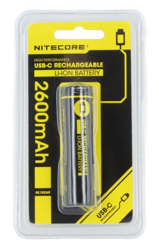 NITECORE επαναφορτιζόμενη μπαταρία τύπου 18650 NL1826R, 2600mAh, USB-C - Image 8