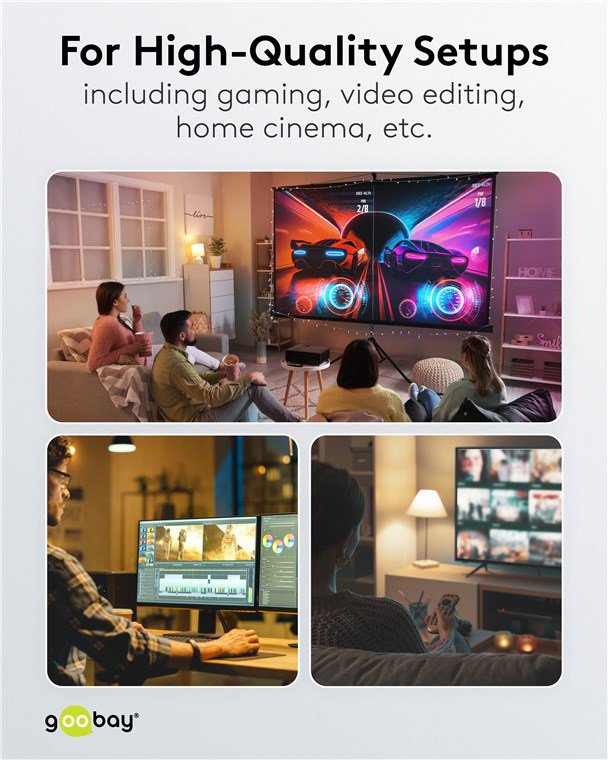 GOOBAY καλώδιο USB-C 74183, USB4, 240W, 40Gbps, 8K/60Hz, 1m, μαύρο - Image 4