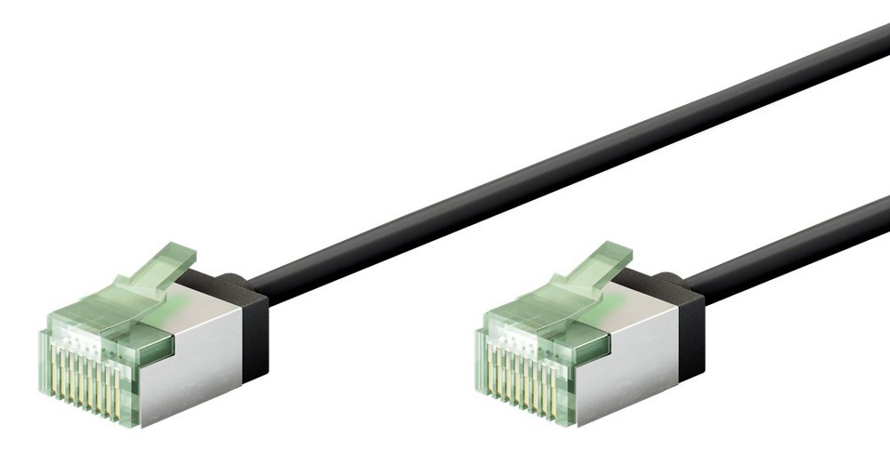 GOOBAY καλώδιο δικτύου 74354, CAT 8.1 U/FTP, ultra slim, copper, 40Gbps, 2m, μαύρο