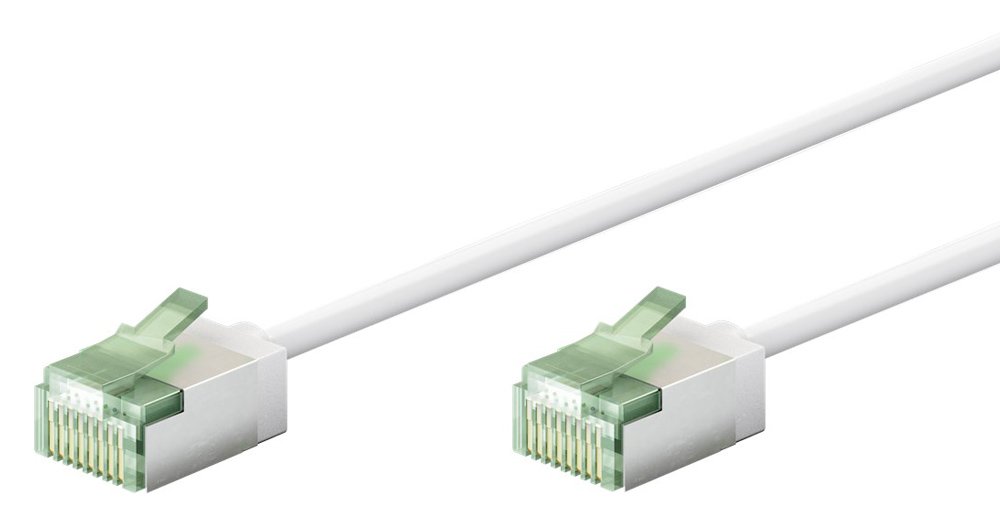GOOBAY καλώδιο δικτύου 74359, CAT 8.1 U/FTP, ultra slim, copper, 40Gbps, 0.50m, λευκό