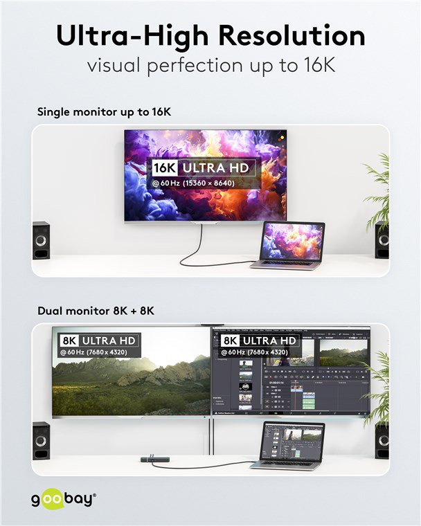 GOOBAY καλώδιο USB-C 74376, USB4, 240W, 80Gbps, 16K/60Hz, 1.2m, μαύρο - Image 3