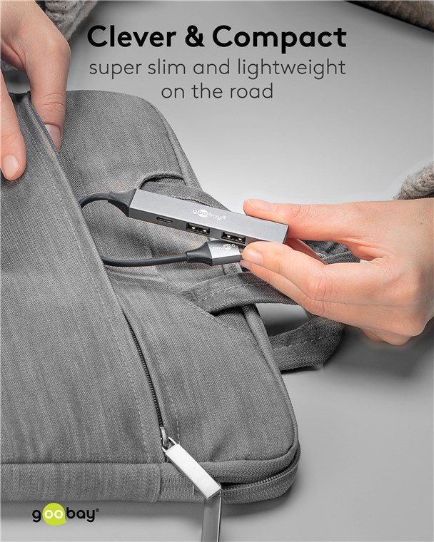 GOOBAY USB hub 74458, 4x θυρών, USB 3.2, 5Gbps, USB σύνδεση, γκρι - Image 7