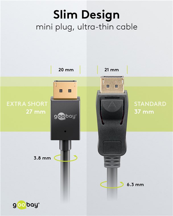 GOOBAY καλώδιο DisplayPort 77443, 8K/120Hz, 40 Gbps, 2m, μαύρο - Image 5