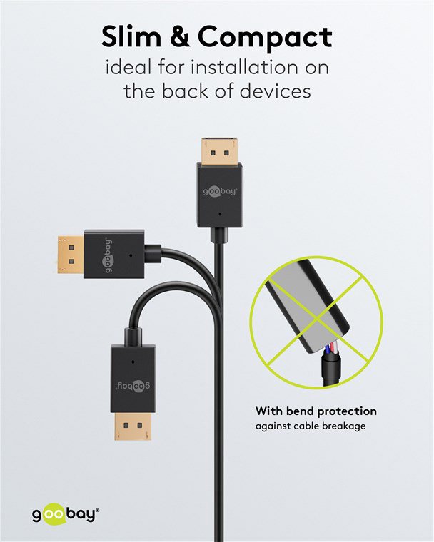 GOOBAY καλώδιο DisplayPort 77443, 8K/120Hz, 40 Gbps, 2m, μαύρο - Image 6