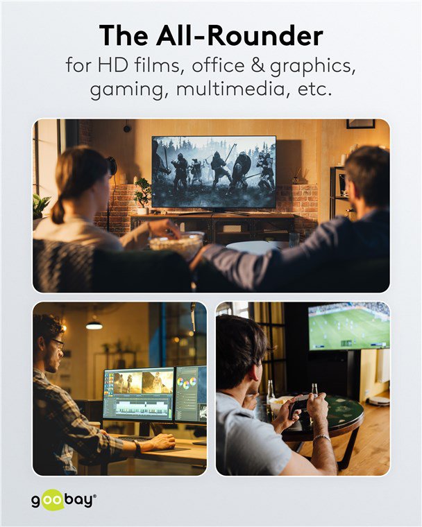 GOOBAY καλώδιο DisplayPort 77443, 8K/120Hz, 40 Gbps, 2m, μαύρο - Image 8