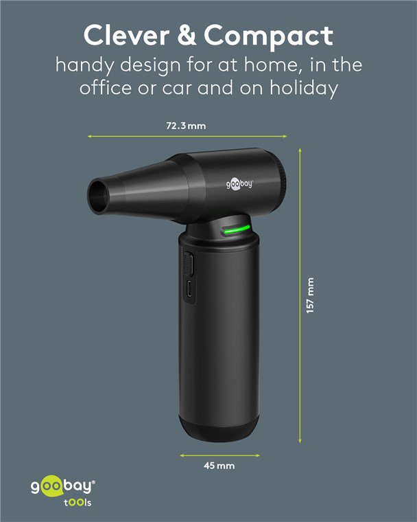 GOOBAY ηλεκτρικό air duster 77831 με φακό, 180W, 6000mAh, μαύρο - Image 7