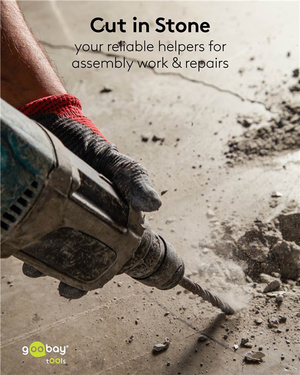 GOOBAY σετ τρυπάνια 77849 για τοίχο, χάλυβας άνθρακα/YG8, 3–10mm, κυλινδρικό, 15τμχ - Image 5