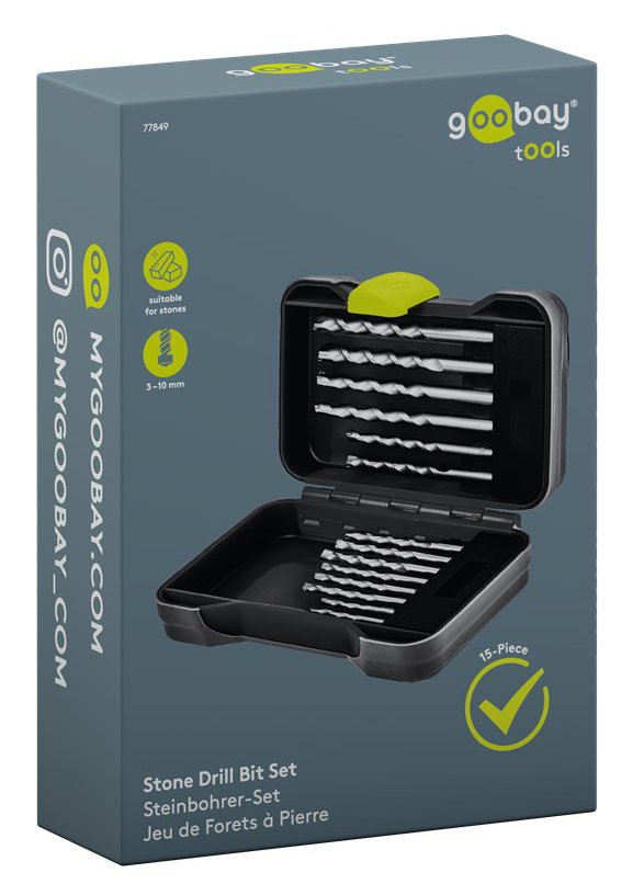 GOOBAY σετ τρυπάνια 77849 για τοίχο, χάλυβας άνθρακα/YG8, 3–10mm, κυλινδρικό, 15τμχ - Image 9