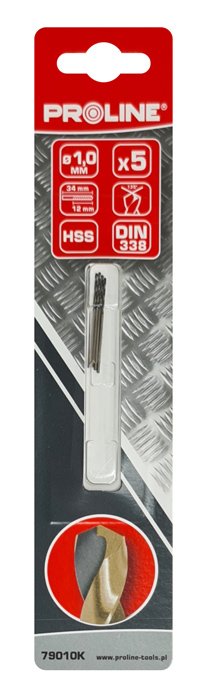 PROLINE σετ τρυπάνια για σίδηρο HSS 79010K, 1mm, DIN 338, 5τμχ - Image 2