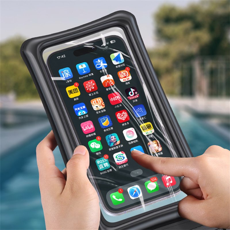 USAMS αδιάβροχη θήκη smartphone US-YD011, έως 7", IPX8, μαύρη - Image 3