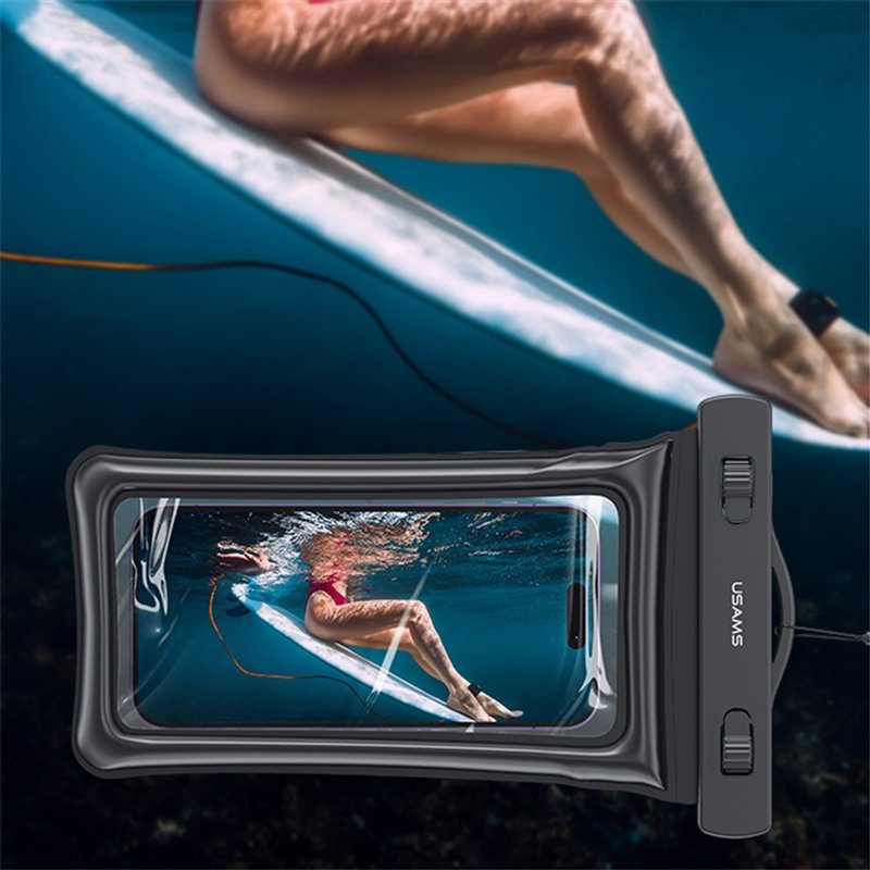 USAMS αδιάβροχη θήκη smartphone US-YD011, έως 7", IPX8, μαύρη - Image 4