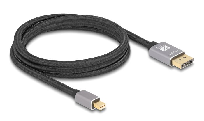 DELOCK καλώδιο mini DisplayPort σε DisplayPort 81092, 8K/60Hz, 32.4 Gbps, 2m, μαύρο - Image 2
