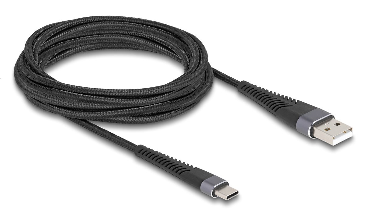 DELOCK καλώδιο USB σε USB-C 81123, 60W, 480Mbps, 3m, μαύρο - Image 2