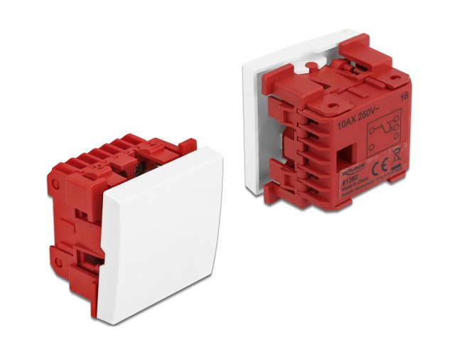 DELOCK module διακόπτης Easy 45 81362, μονός, 1-pole, 2-way, λευκός