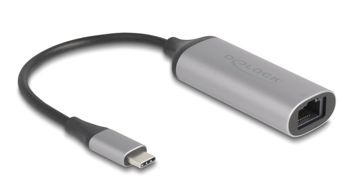 DELOCK αντάπτορας δικτύου 81570, USB-C, 5Gbps Ethernet, ασημί