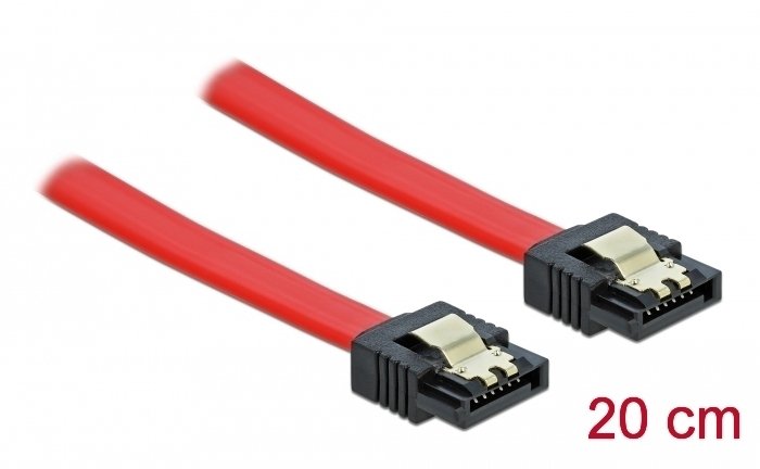 DELOCK καλώδιο SATA 82675, 6 Gb/s, 20cm, κόκκινο