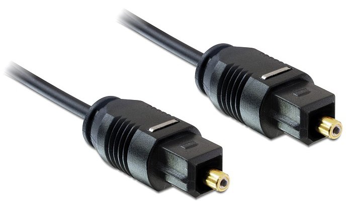 DELOCK καλώδιο ήχου Toslink 82879, gold plated, 2.2mm, 1m, μαύρο