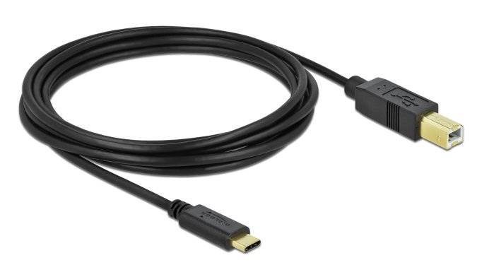 DELOCK καλώδιο USB-C σε USB Type B 83666, 480Mbps, 3m, μαύρο - Image 2