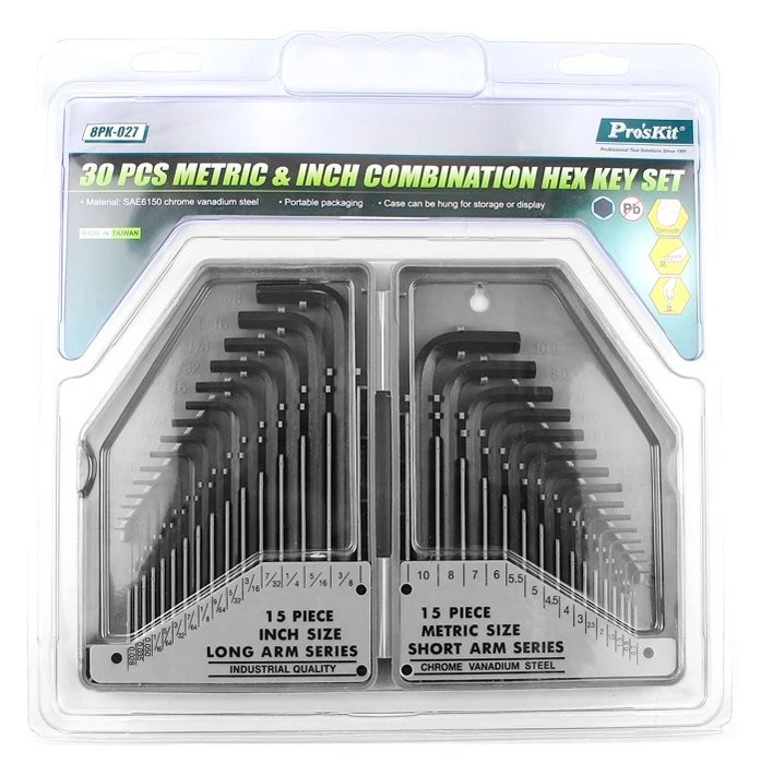 PROSKIT σετ κλειδιά Allen 8PK-027 σε σχήμα L, με θήκη, 30τμχ - Image 4