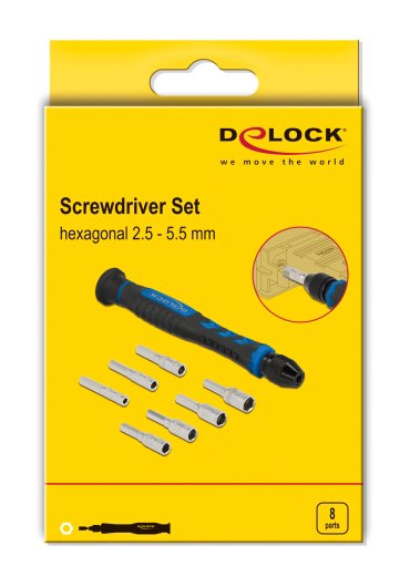 DELOCK σετ κατσαβιδιών 90551, hexagonal 2.5 - 5.5mm, 8τμχ - Image 4