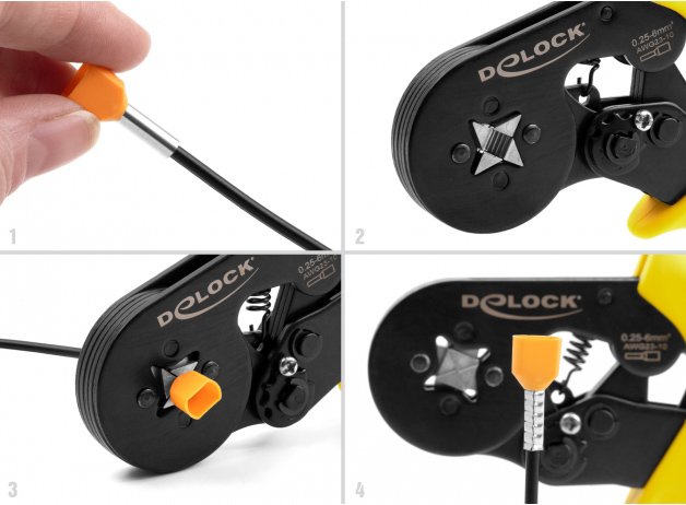 DELOCK πρέσα ακροδεκτών 90558, αυτορυθμιζόμενη, τετράγωνο, 10-23 AWG - Image 2