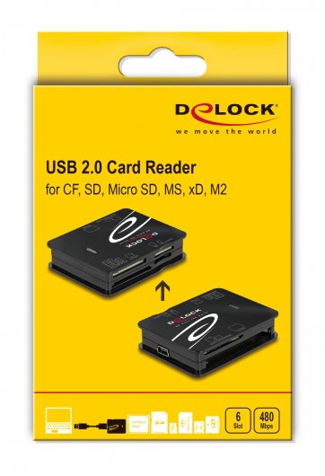 DELOCK card reader 91007 για Micro SD/SD/CF/MS/xD/M2, μαύρο - Image 4