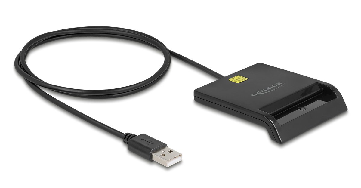DELOCK card reader 91724 για smart card, USB σύνδεση, 480Mbps, μαύρο
