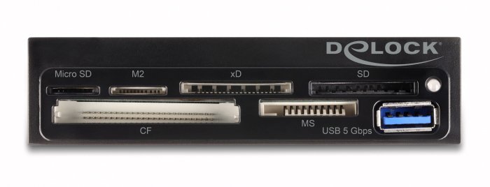 DELOCK USB 19-pin card reader 91759, CF/SD/micro SD/xD/MS/M2/USB, 5Gbps - Image 2