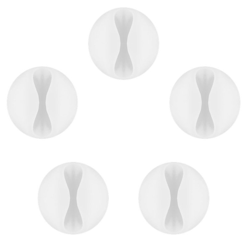 GOOBAY οργανωτές καλωδίων σιλικόνης 95183, 1 θέση, Φ7.8mm, λευκό, 5τμχ