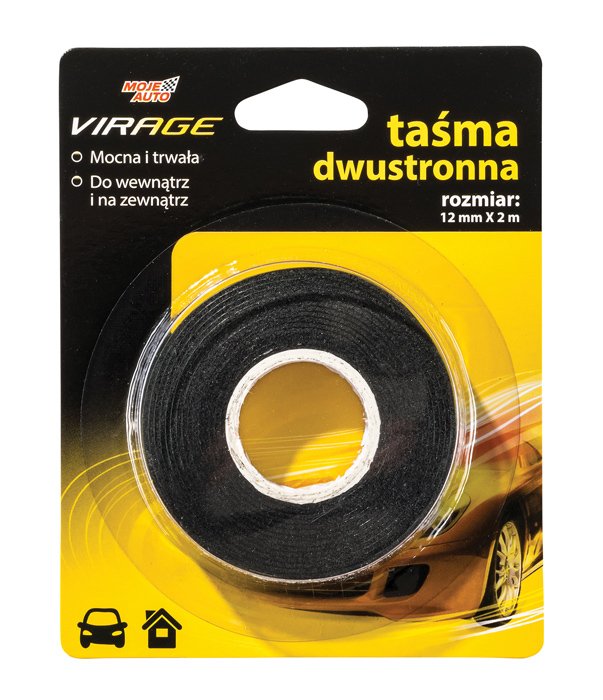 MOJE AUTO κολλητική ταινία διπλής όψεως 96-023, 12mm, 2m, μαύρη - Image 2