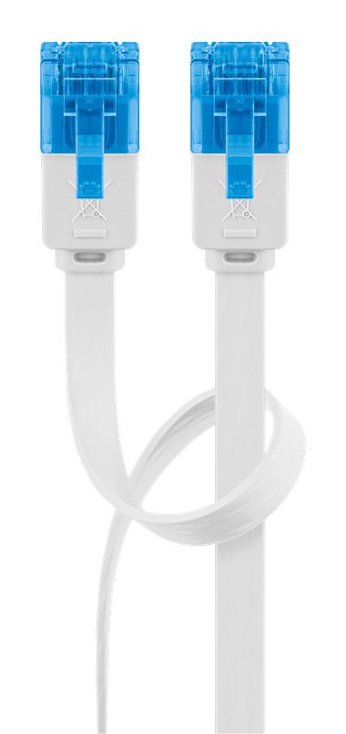 GOOBAY καλώδιο δικτύου 96391, CAT 6A U/UTP, flat, 500MHz, copper, 20m, λευκό