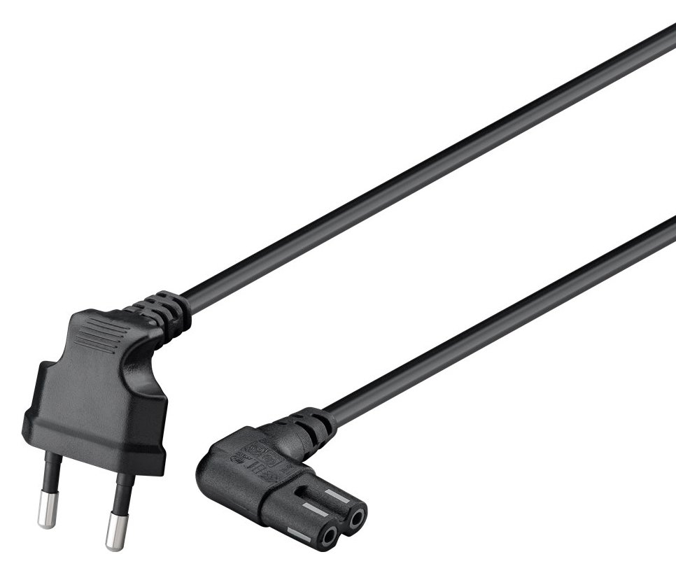 GOOBAY καλώδιο τροφοδοσίας Euro 97355, γωνιακό, 2x0.75 mm², 5m, μαύρο - Image 2