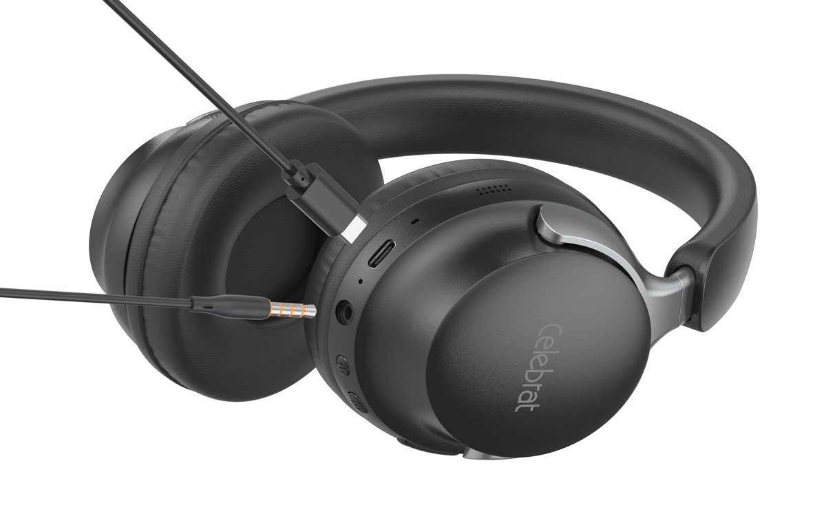 CELEBRAT headphones A40, ασύρματα & ενσύρματα, 40mm, 250mAh, μαύρα - Image 2