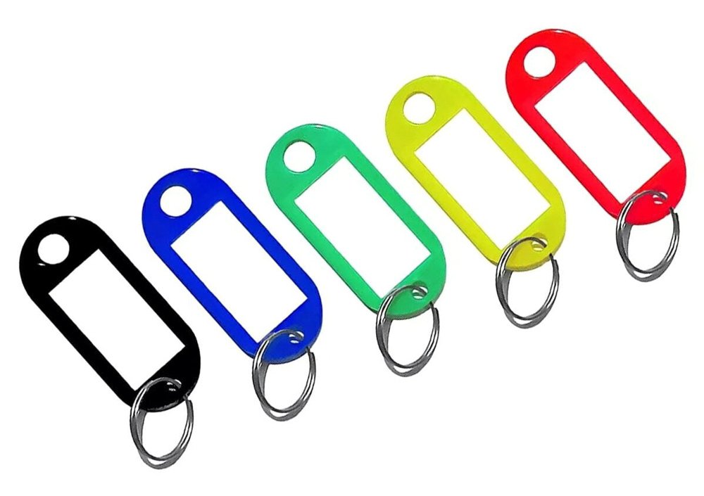 Μπρελόκ κλειδιών με ετικέτα AG739, διάφορα χρώματα, 100τμχ