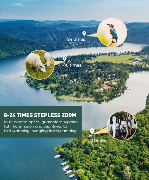 APEXEL μονοκυάλι APS-8-24X30, 8x-24x zoom, Φ 30mm, μαύρο - Image 3