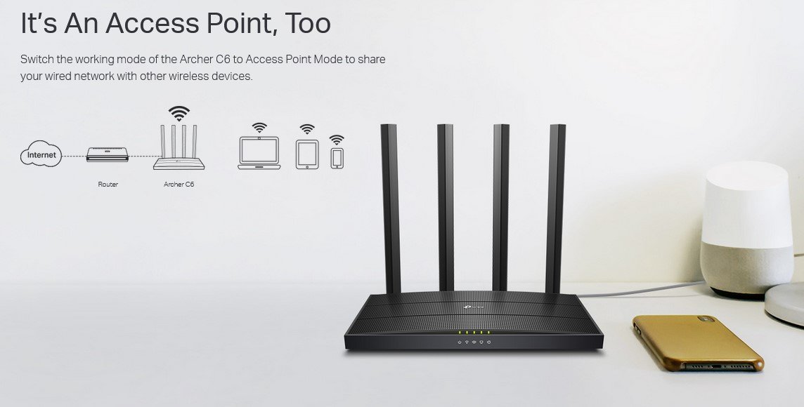TP-LINK Router Archer C6, Wi-Fi 1200Mbps AC1200, MU-MIMO, Ver. 4.0 - Image 3