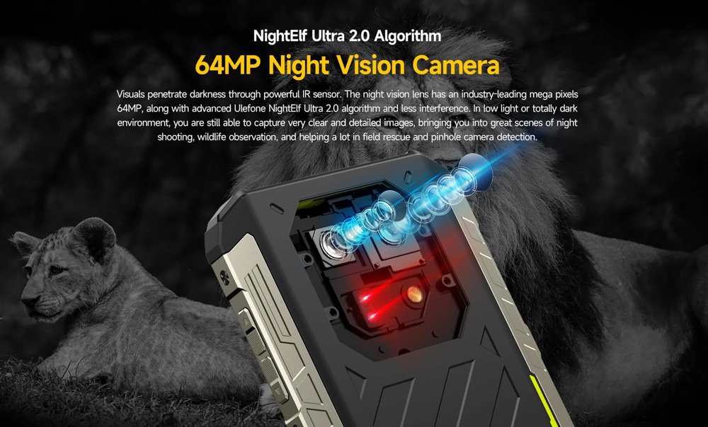 ULEFONE smartphone Armor 22, 6.58", 8/256GB, 6600mAh, IP68/IP69K, μαύρο - Image 3