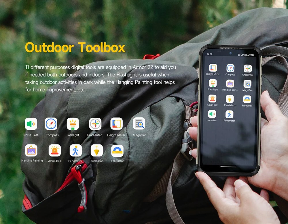 ULEFONE smartphone Armor 22, 6.58", 8/256GB, 6600mAh, IP68/IP69K, μαύρο - Image 11