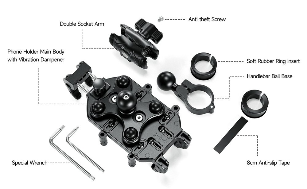 ULEFONE βάση ποδηλάτου για smartphone Armor Mount Pro AM01, μαύρη - Image 7