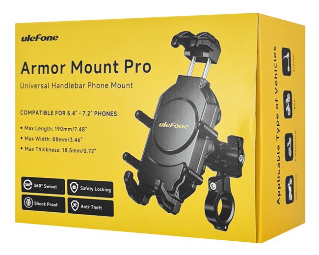 ULEFONE βάση ποδηλάτου για smartphone Armor Mount Pro AM01, μαύρη - Image 9