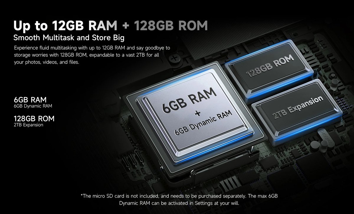 ULEFONE smartphone Armor X16, 6.56", 6/128GB, 10360mAh, IP68/IP69K/MIL-STD-810H, μαύρο - Image 3