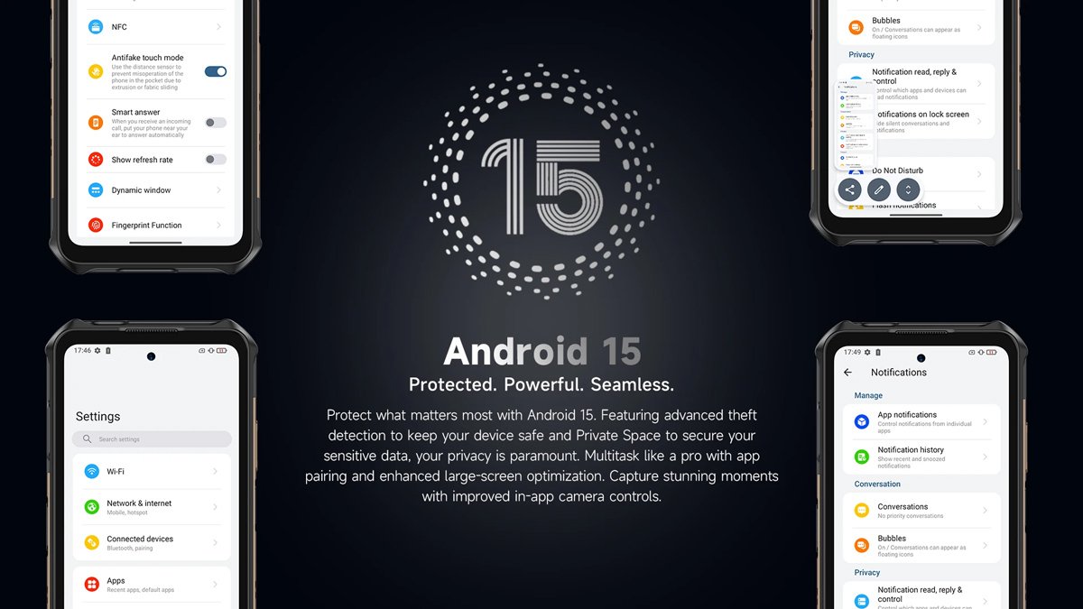 ULEFONE smartphone Armor X16, 6.56", 6/128GB, 10360mAh, IP68/IP69K/MIL-STD-810H, μαύρο - Image 4