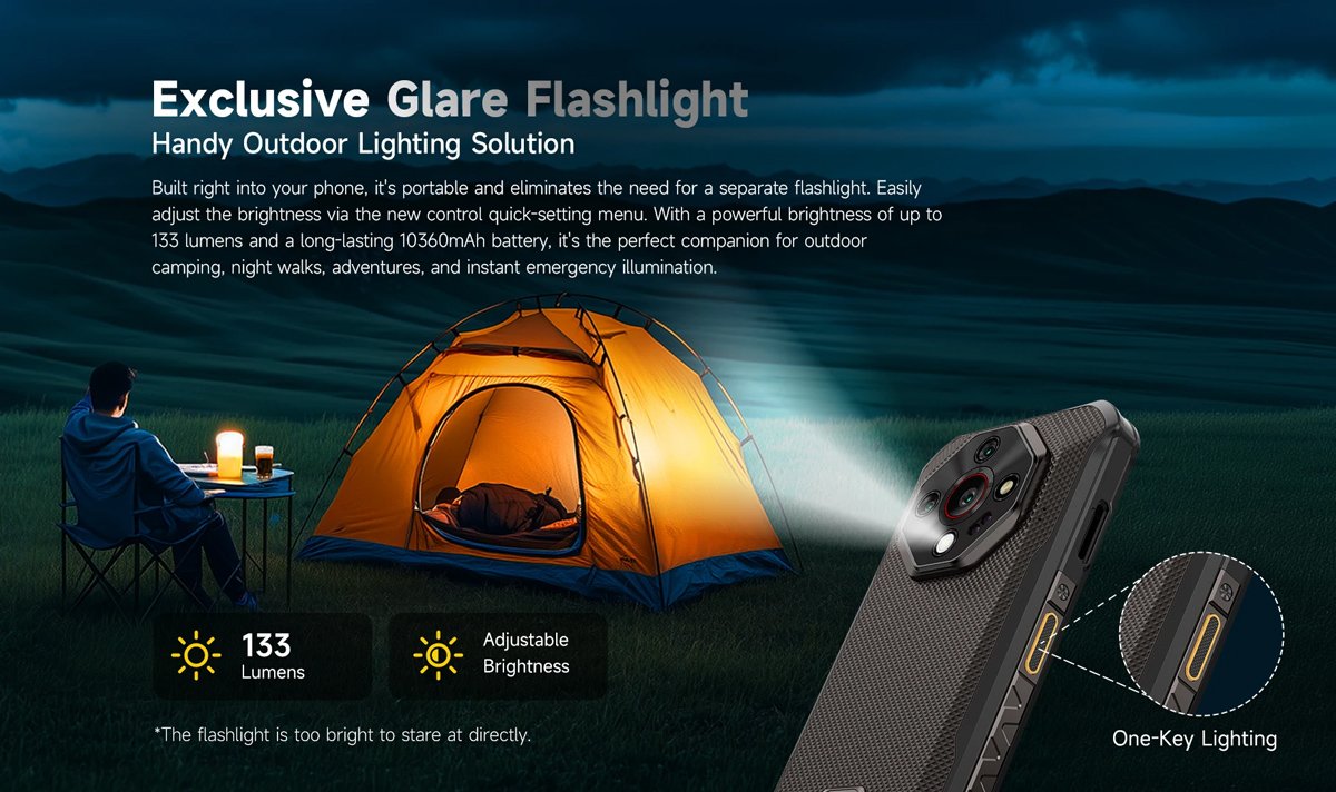 ULEFONE smartphone Armor X16, 6.56", 6/128GB, 10360mAh, IP68/IP69K/MIL-STD-810H, μαύρο - Image 5