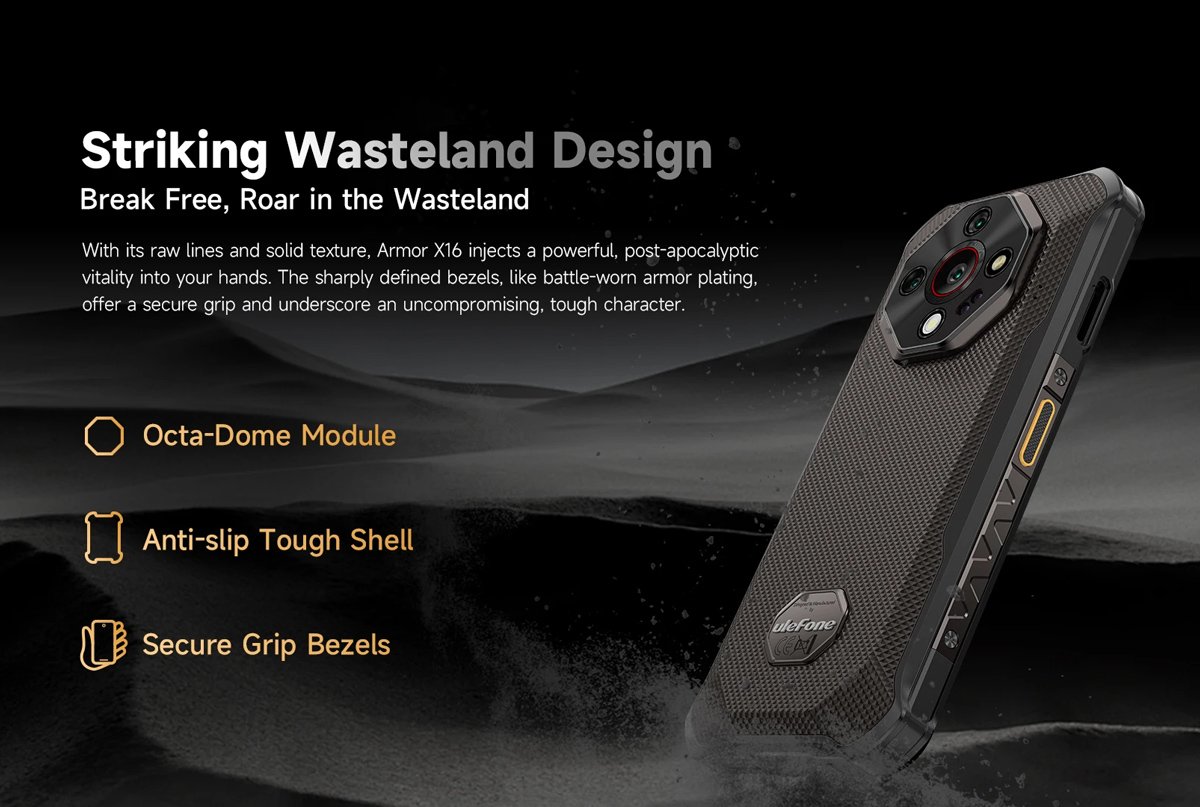 ULEFONE smartphone Armor X16, 6.56", 6/128GB, 10360mAh, IP68/IP69K/MIL-STD-810H, μαύρο - Image 10