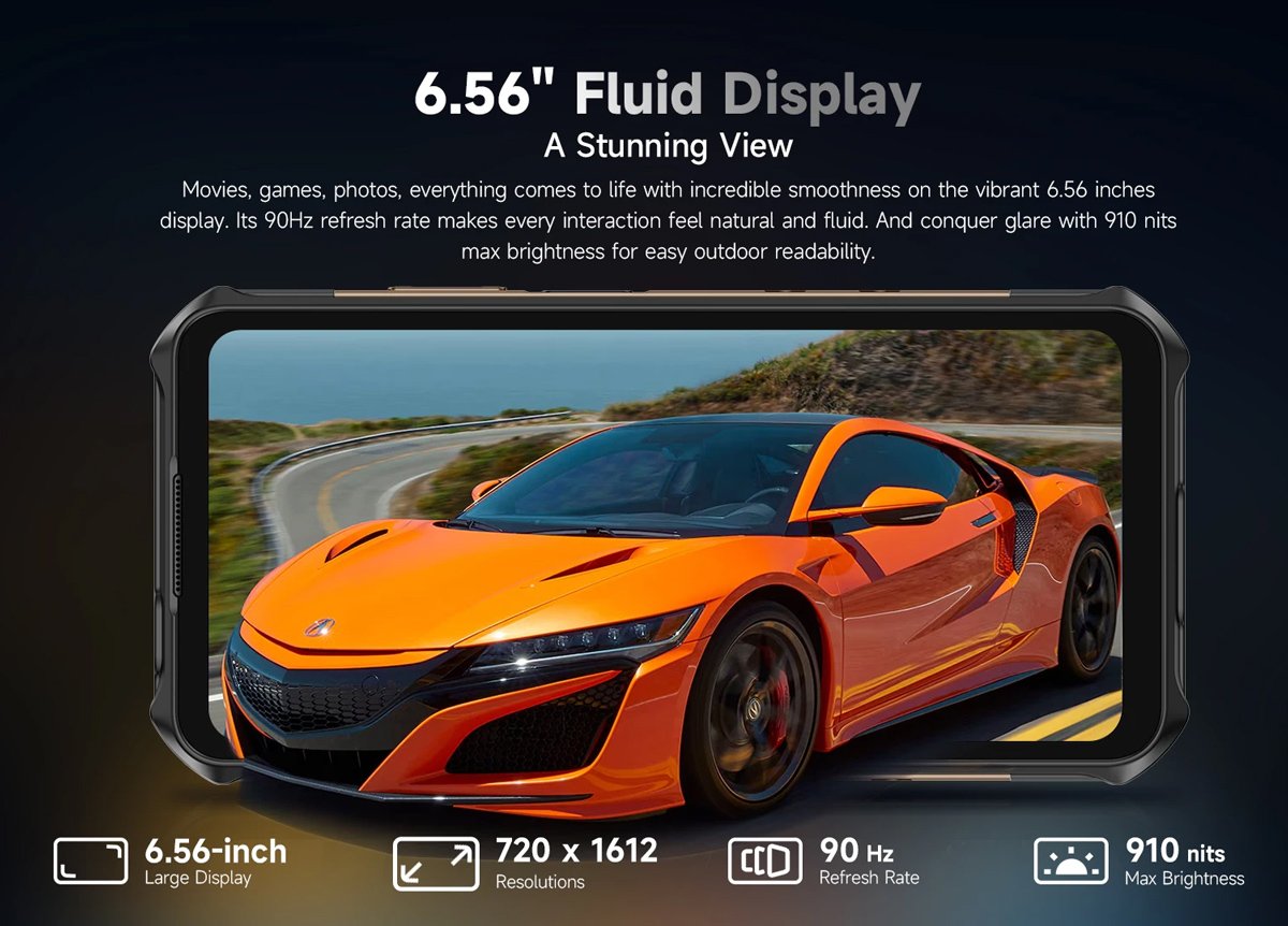 ULEFONE smartphone Armor X16, 6.56", 6/128GB, 10360mAh, IP68/IP69K/MIL-STD-810H, μαύρο - Image 15