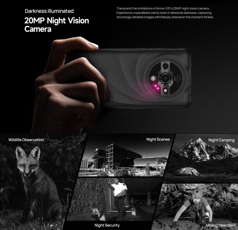 ULEFONE smartphone Armor X31, 6.56", 6/128GB, 6050mAh, IP68/IP69K, μαύρο - Image 10