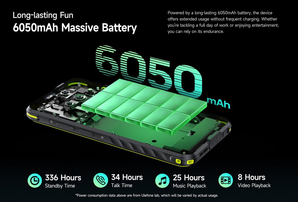 ULEFONE smartphone Armor X31, 6.56", 6/128GB, 6050mAh, IP68/IP69K, μαύρο - Image 14