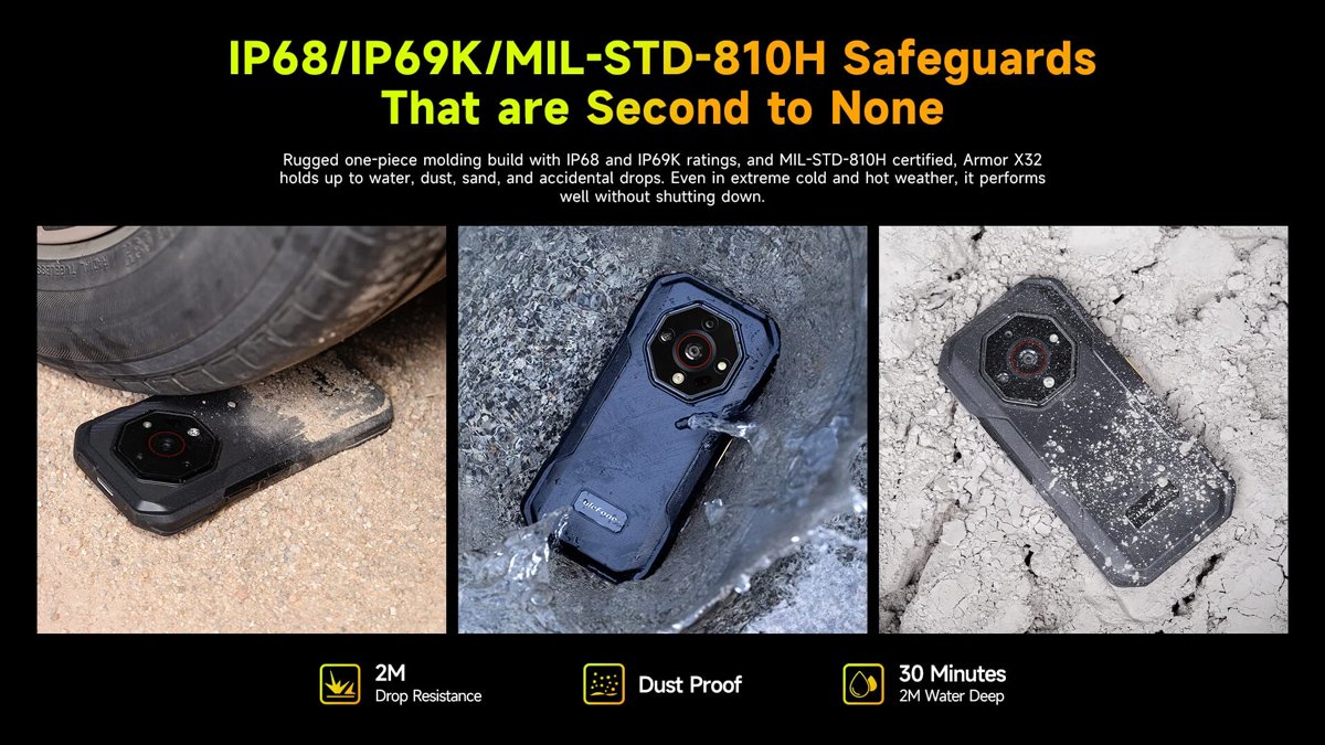 ULEFONE smartphone Armor X32, 5.65", 6/128GB, 5500mAh, IP68/IP69K, μαύρο - Image 11